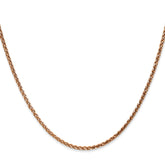 14K Rose Gold 24 inch 2.1mm Diamond-cut Spiga with Lobster Clasp Chain